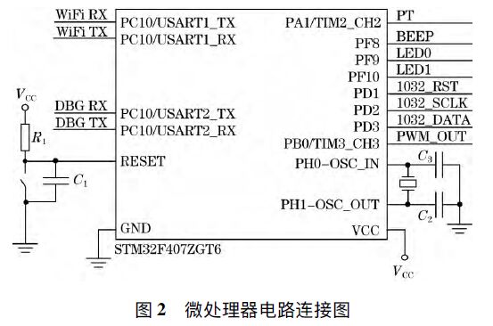 圖2 微處理器電路連接圖 浪涌保護(hù)器溫度控制系統(tǒng)的設(shè)計(jì)