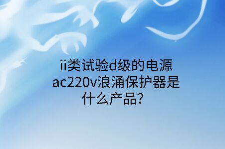 ii類試驗(yàn)d級(jí)的電源ac220v浪涌保護(hù)器是什么產(chǎn)品？