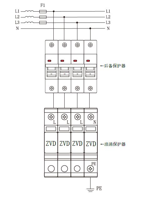 SPD后備保護器、浪涌專用SCB后備保護裝置怎么接線？